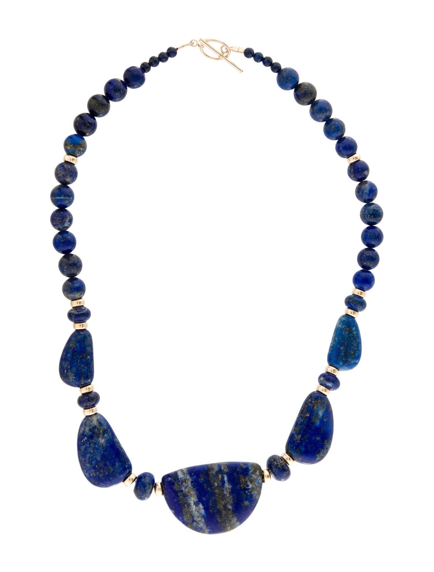 Necklace 14K Lapis Lazuli Bead Strand Necklace